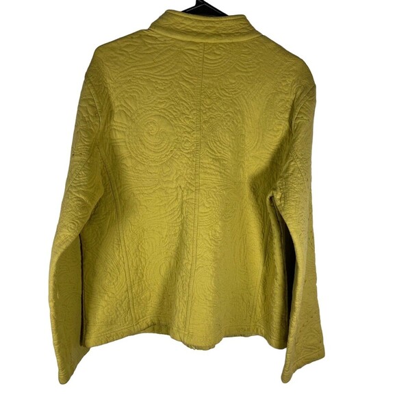 Chicos Women’s Jacket Blazer 2 Large Full Zip Green Outdoor Embroidered Shacket - Picture 2 of 7